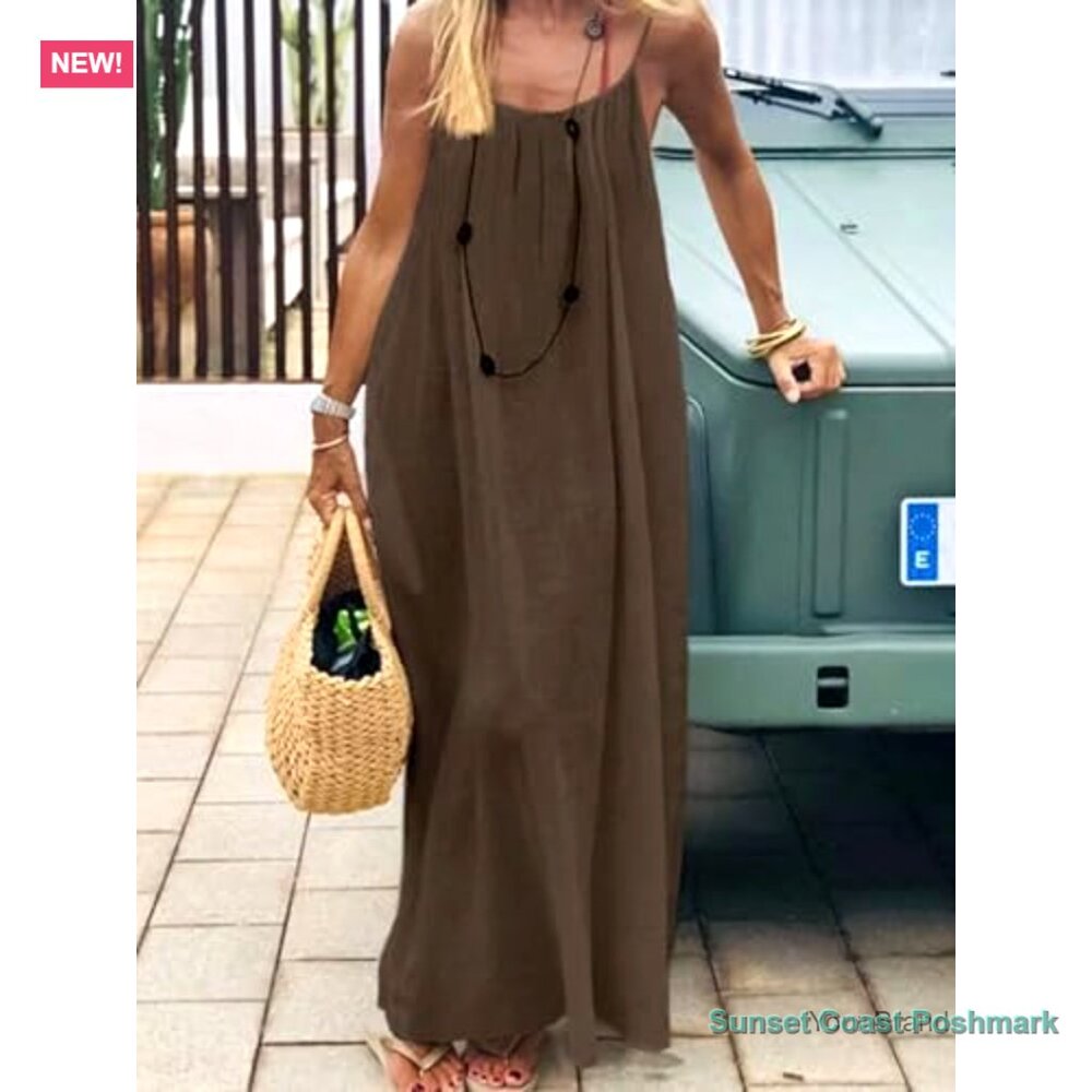 Polyester Blend Backless Spaghetti Strap V-Neck C… - image 3